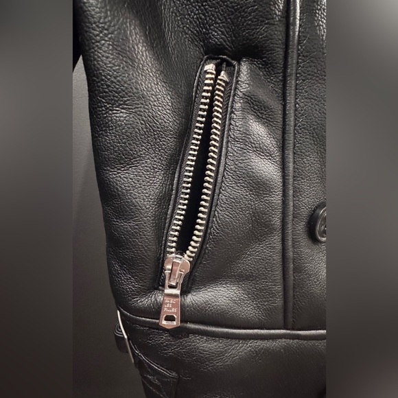 Avec les Filles Anthropologie NEW Black Faux Leather/Shearling Jacket - Picture 11 of 16